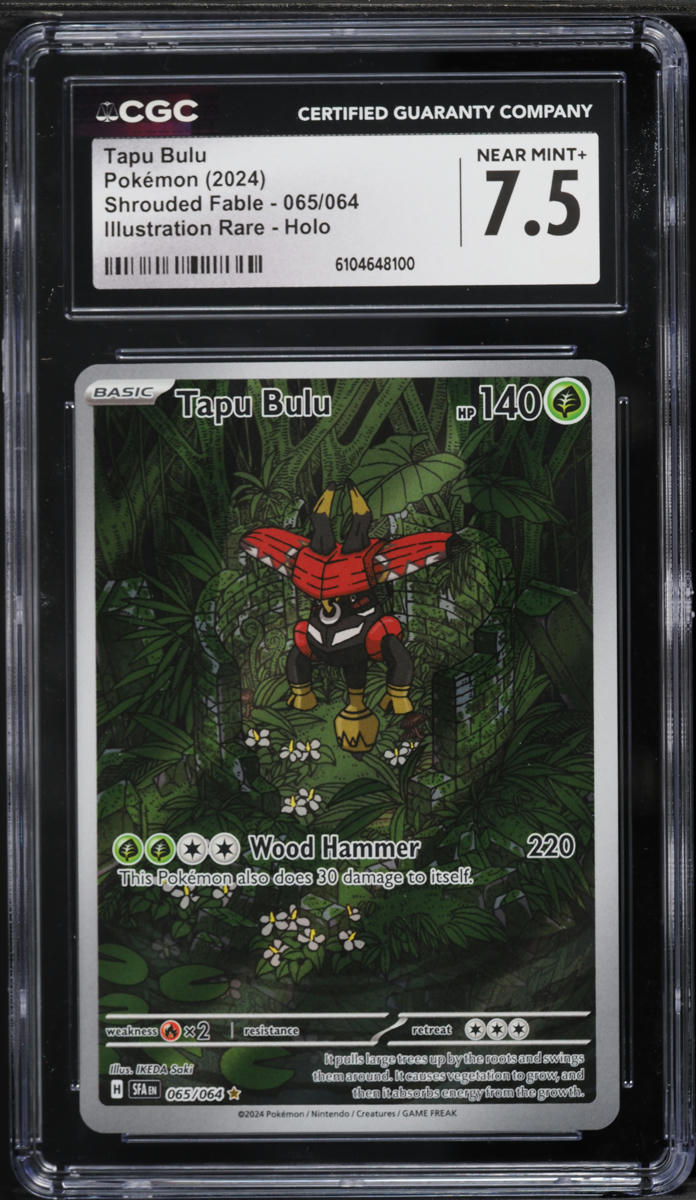 2024 Pokemon Scarlet & Violet Shrouded Fable IR Tapu Bulu #65 CGC 7.5 NRMT+