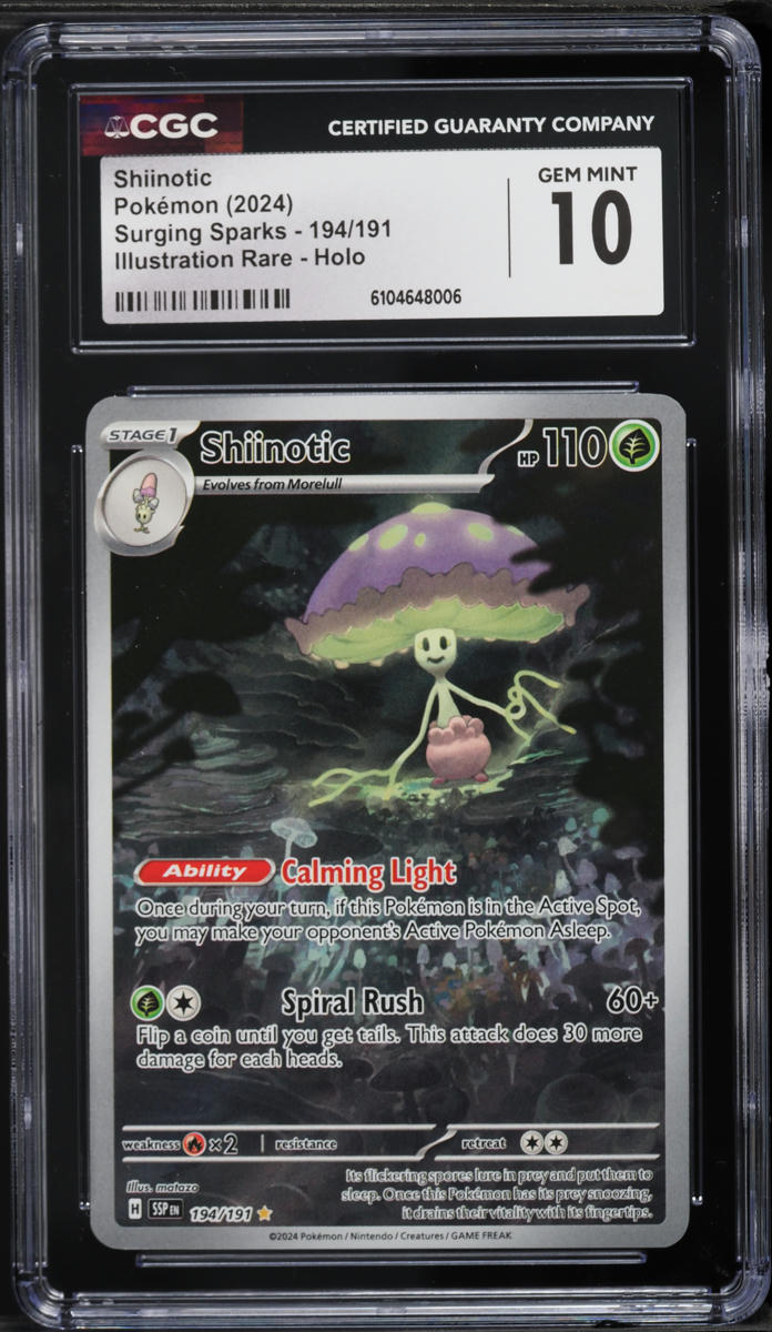 2024 Pokemon Scarlet & Violet Surging Sparks Illustration Rare Shiinotic #194 CGC 10 GEM MINT