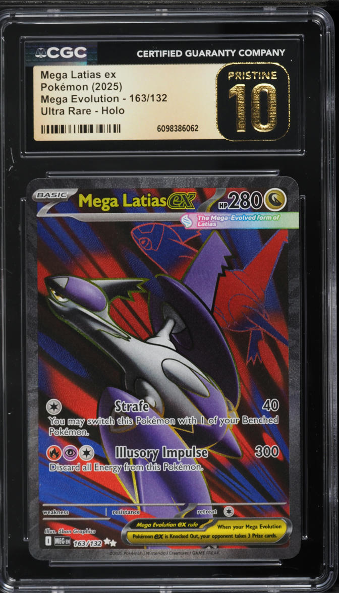 2025 Pokemon Mega Evolution Full Art Mega Latias Ex #163 CGC 10 PRISTINE