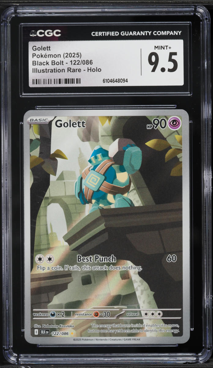 2025 Pokemon Scarlet & Violet Black Bolt IR Golett #122 CGC 9.5 MINT+