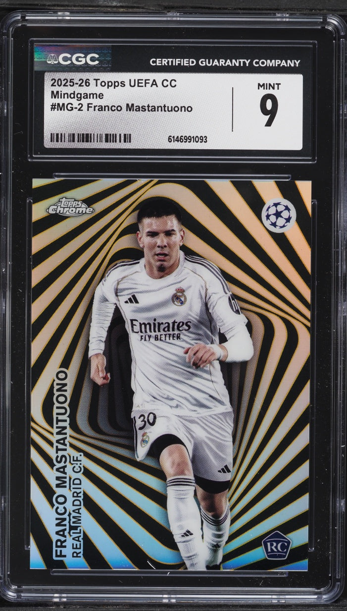 2025 Topps Chrome UEFA Mindgame Franco Mastantuono ROOKIE #MG-2 CGC 9 MINT