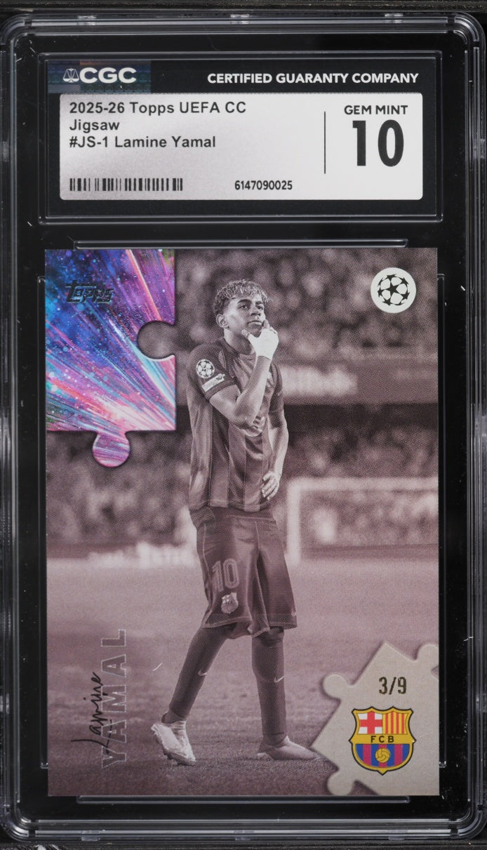2025 Topps UEFA Jigsaw Lamine Yamal /9 #JS-1 CGC 10 GEM MINT