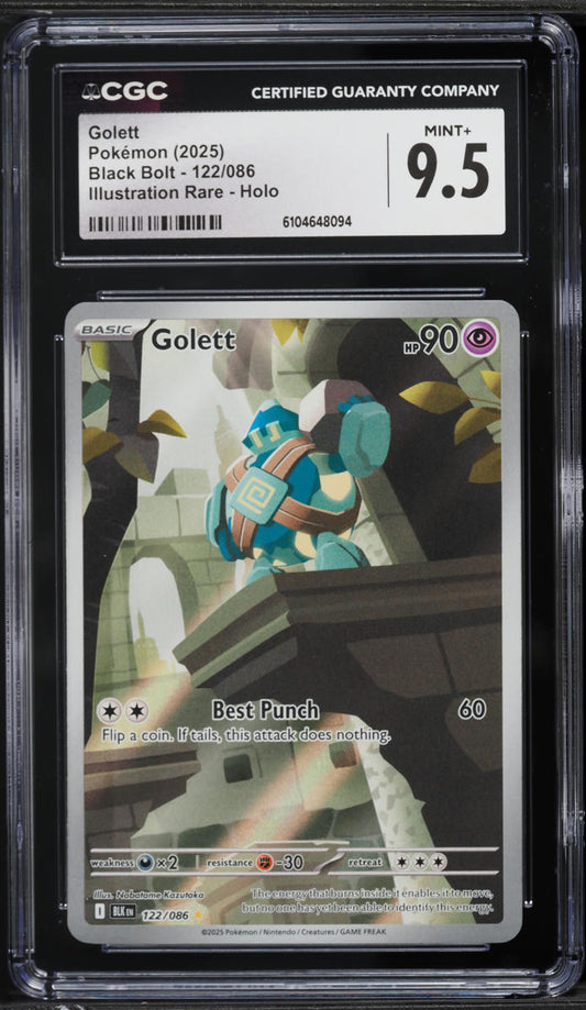 2025 Pokemon Scarlet & Violet Black Bolt IR Golett #122 CGC 9.5 MINT+