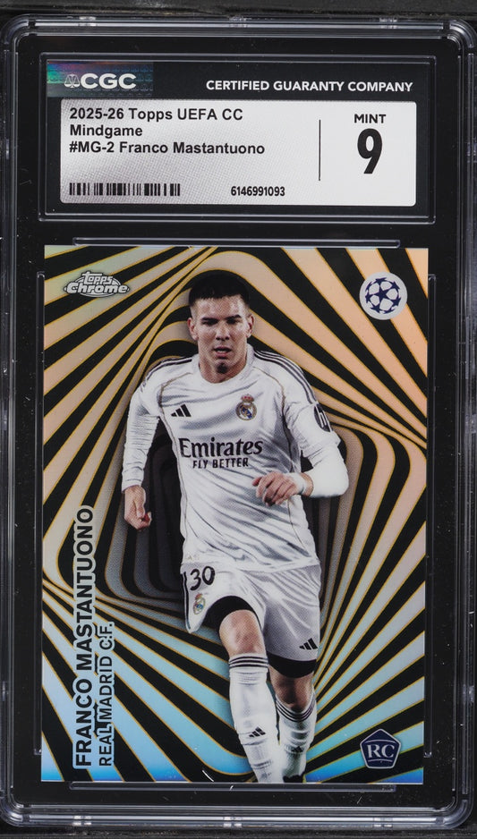 2025 Topps Chrome UEFA Mindgame Franco Mastantuono ROOKIE #MG-2 CGC 9 MINT
