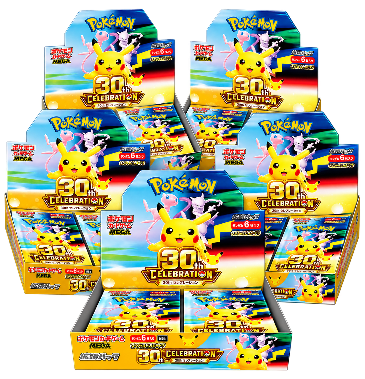 PRE-SALE –  5x Pokémon 30th Celebration Anniversary Booster Box