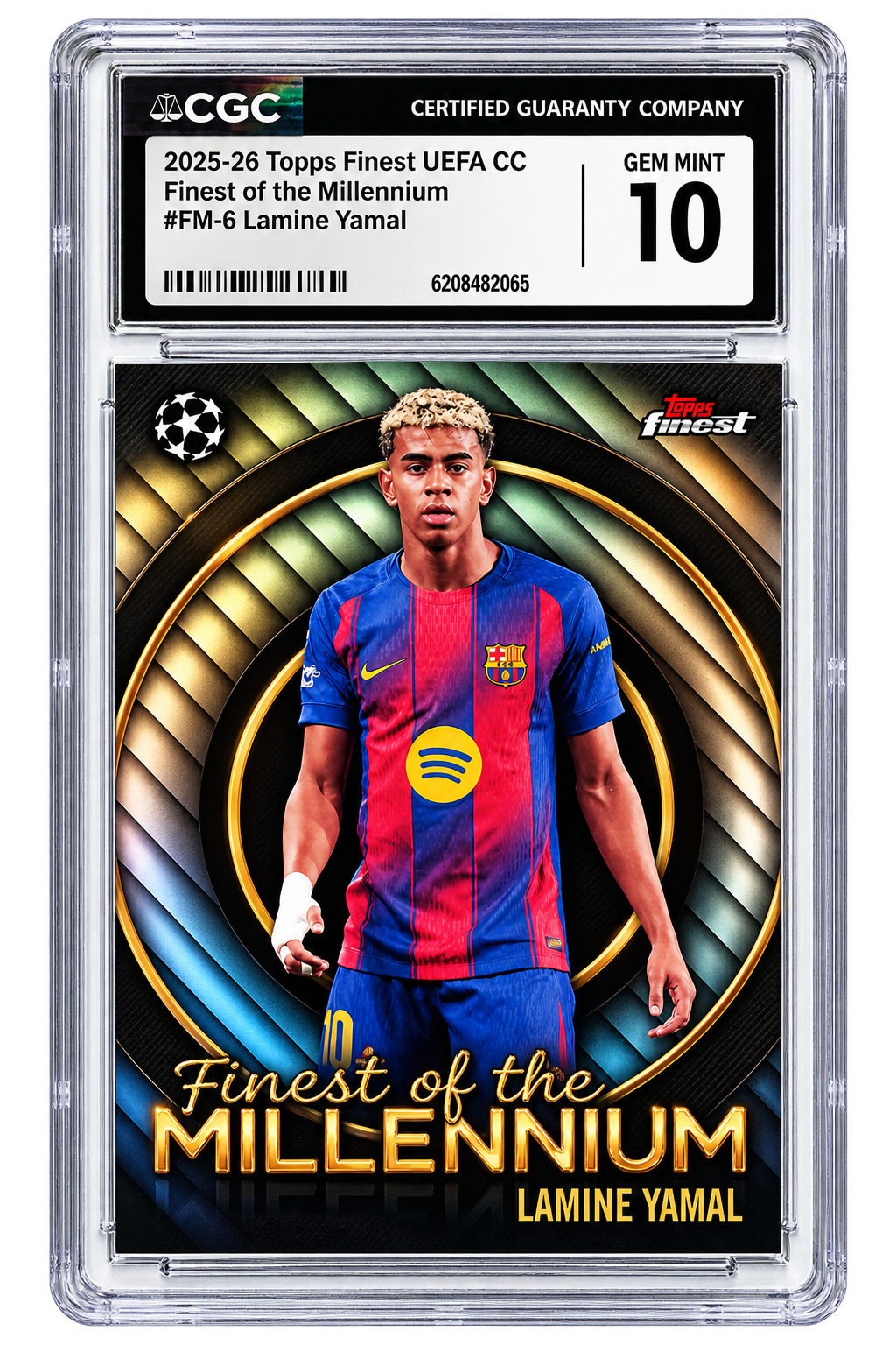 Lamine Yamal 2025-26 Topps Finest UEFA CC – Finest of the Millennium #FM-6 – CGC 10